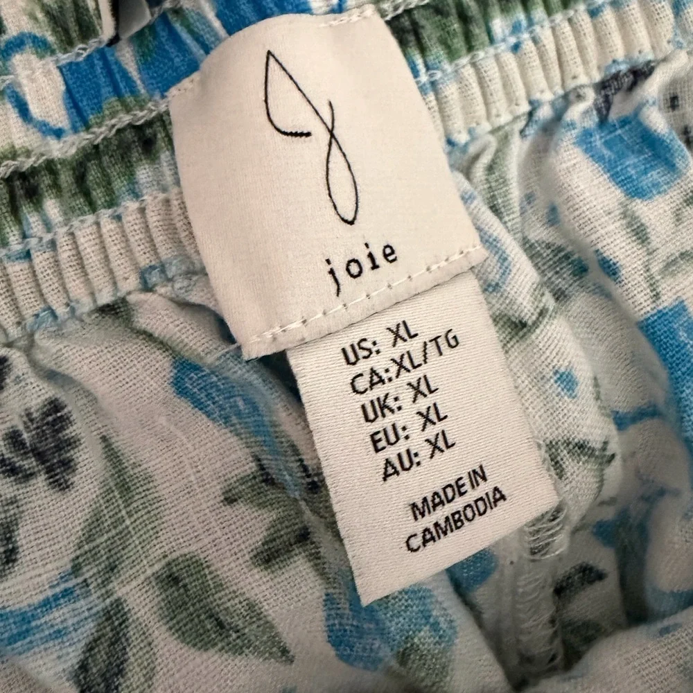 JOIE Cropped Boho Patterned Linen Pants Sz XL - Picture 5 of 6